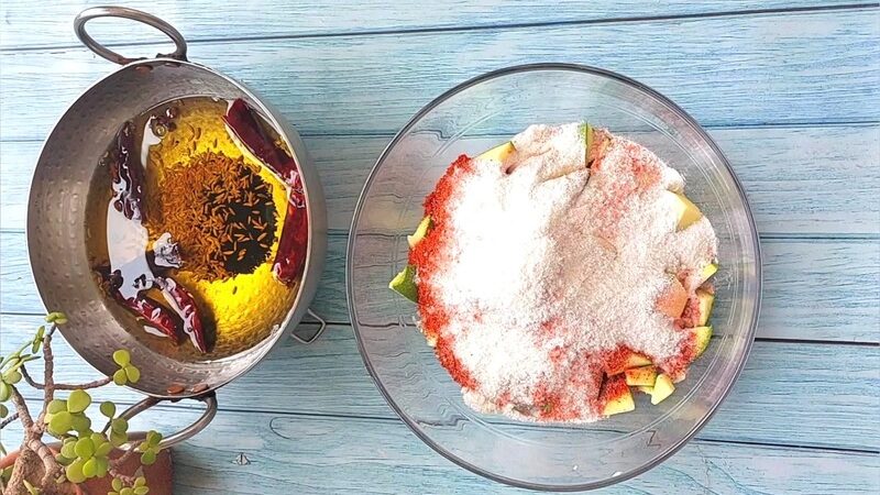 Aaam ka achar recipe or kachhe aam ka achar recipe with ingredients and step by step photoes