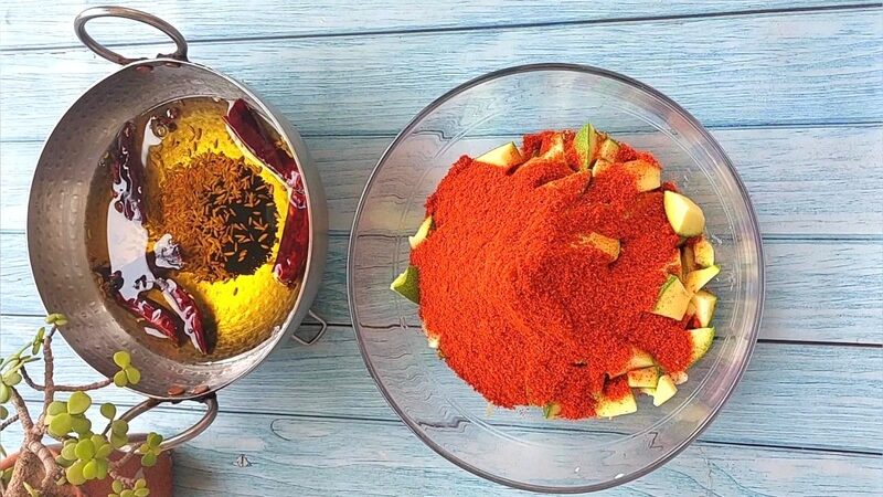 Aaam ka achar recipe or kachhe aam ka achar recipe with ingredients and step by step photoes