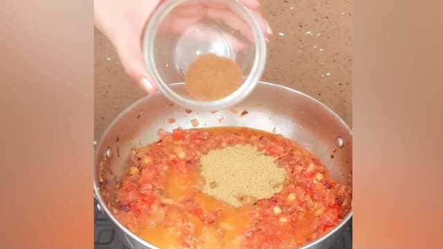 Kadai paneer gravy cooked Indian spices