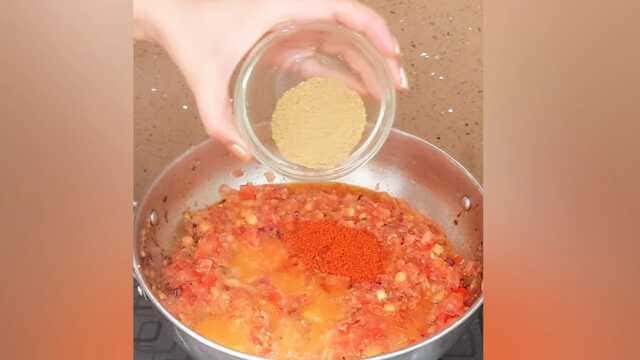 Kadai paneer gravy cooked Indian spices