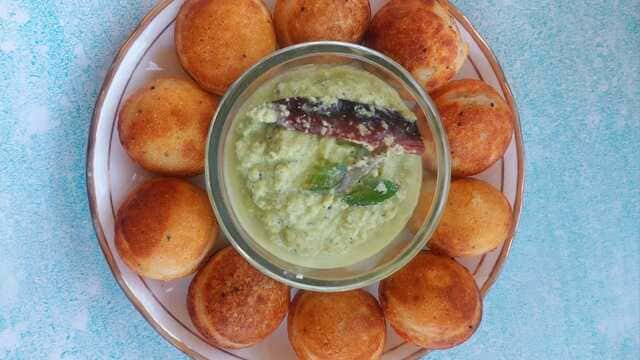 Golden brown appe made with green peas
