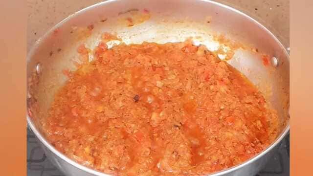 Kadai paneer gravy cooked Indian spices