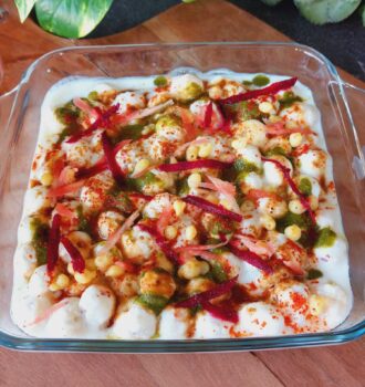 instant dahi vada or dahi bhalle recipe no frying, diet hriendly healthy chaat